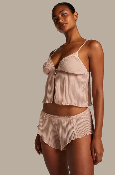 Bild von Hunkemöller Cami-Set Chiffon Plissee Rosa