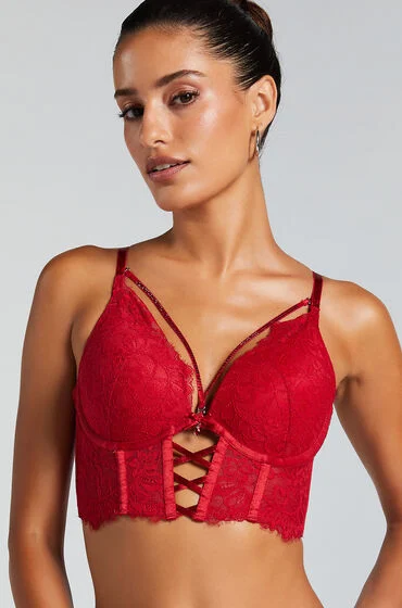Bild von Hunkemöller Vorgeformter Longline-Push-up-Bügel-BH Charlotta Rot