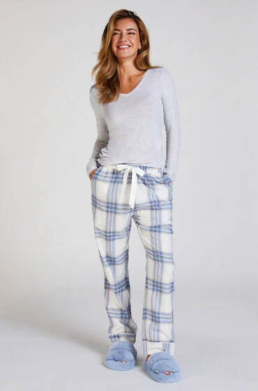 Bild von Hunkemöller Pyjamahose aus Flanell Blau