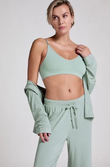 Bild von Hunkemöller Langärmelige Jersey-Jacke Essential grün