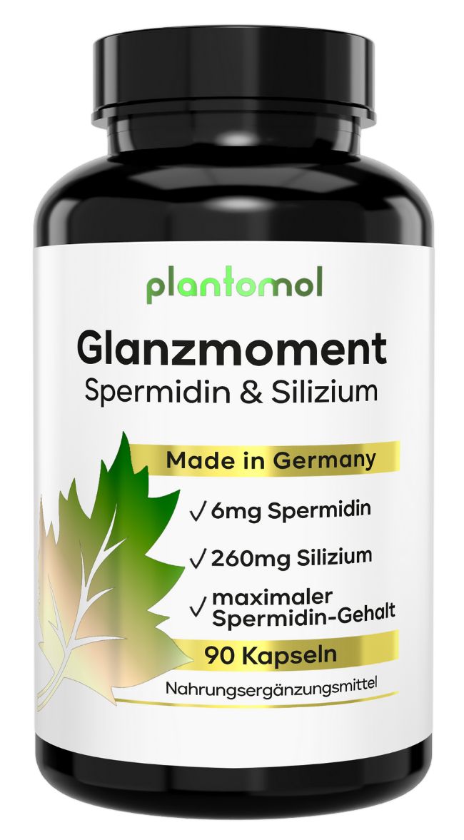 Bild von plantomol® Glanzmoment - 6mg Spermidin Kapseln mit Silizium - für die Haut Haare Nägel