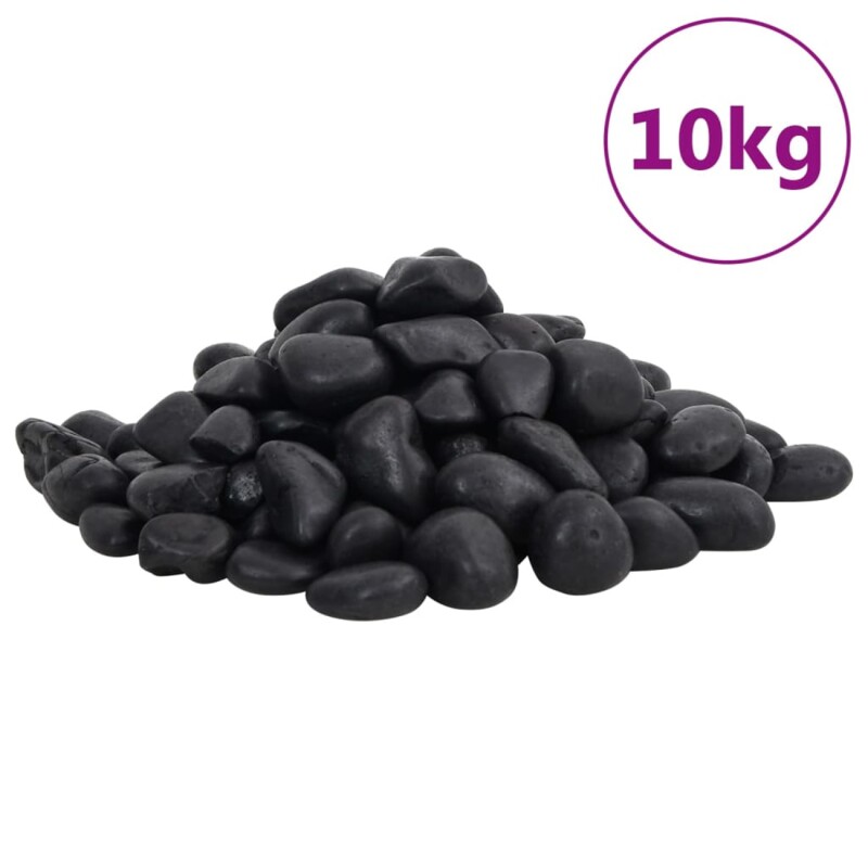 Bild von VidaXL Polierte Kiesel Schwarz 2-5 10 kg
