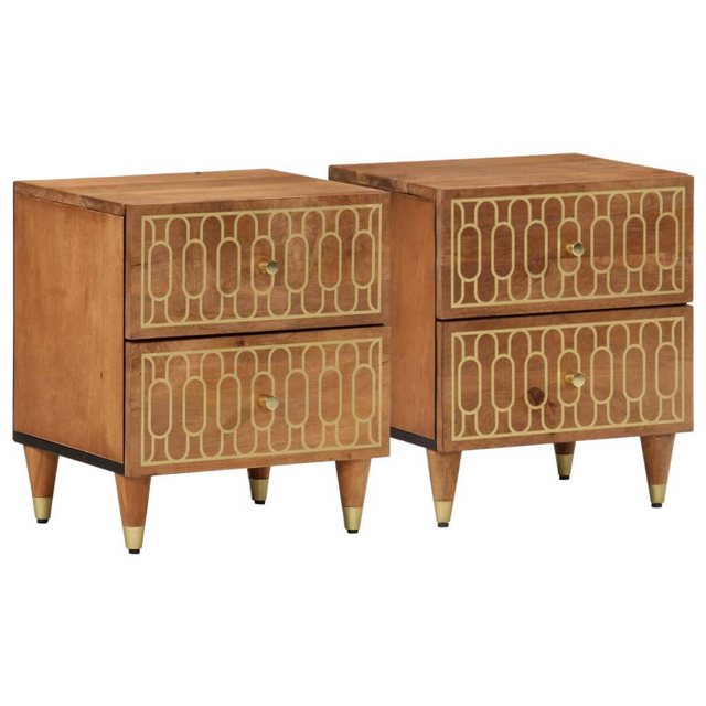 Bild von vidaXL Nachttisch Nachttische 2 Stk. 40x33x46 cm Massivholz Mango (2-St)