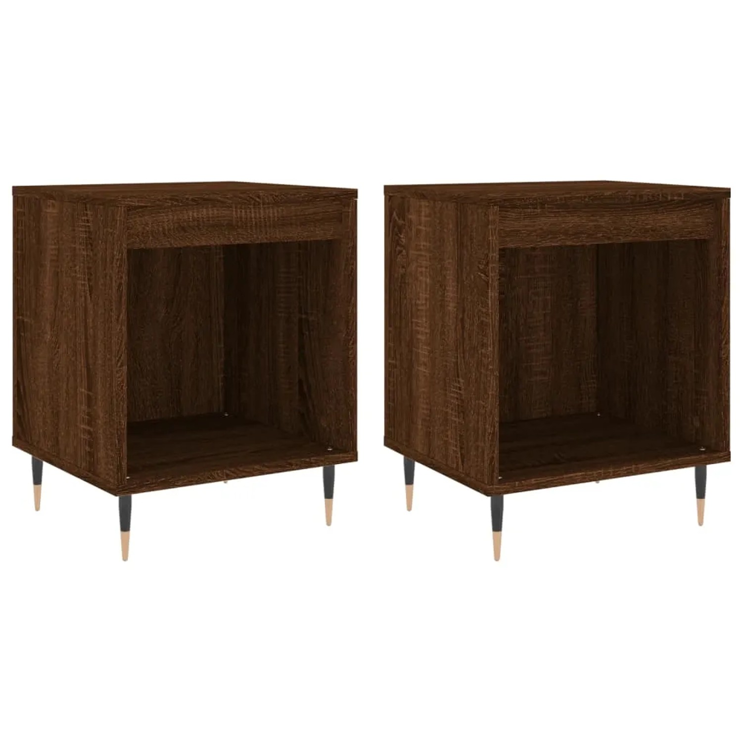 Bild von vidaXL Nachttische 2 Stk Braun Eichen-Optik 40x35x50 cm Holzwerkstoff Modell 3