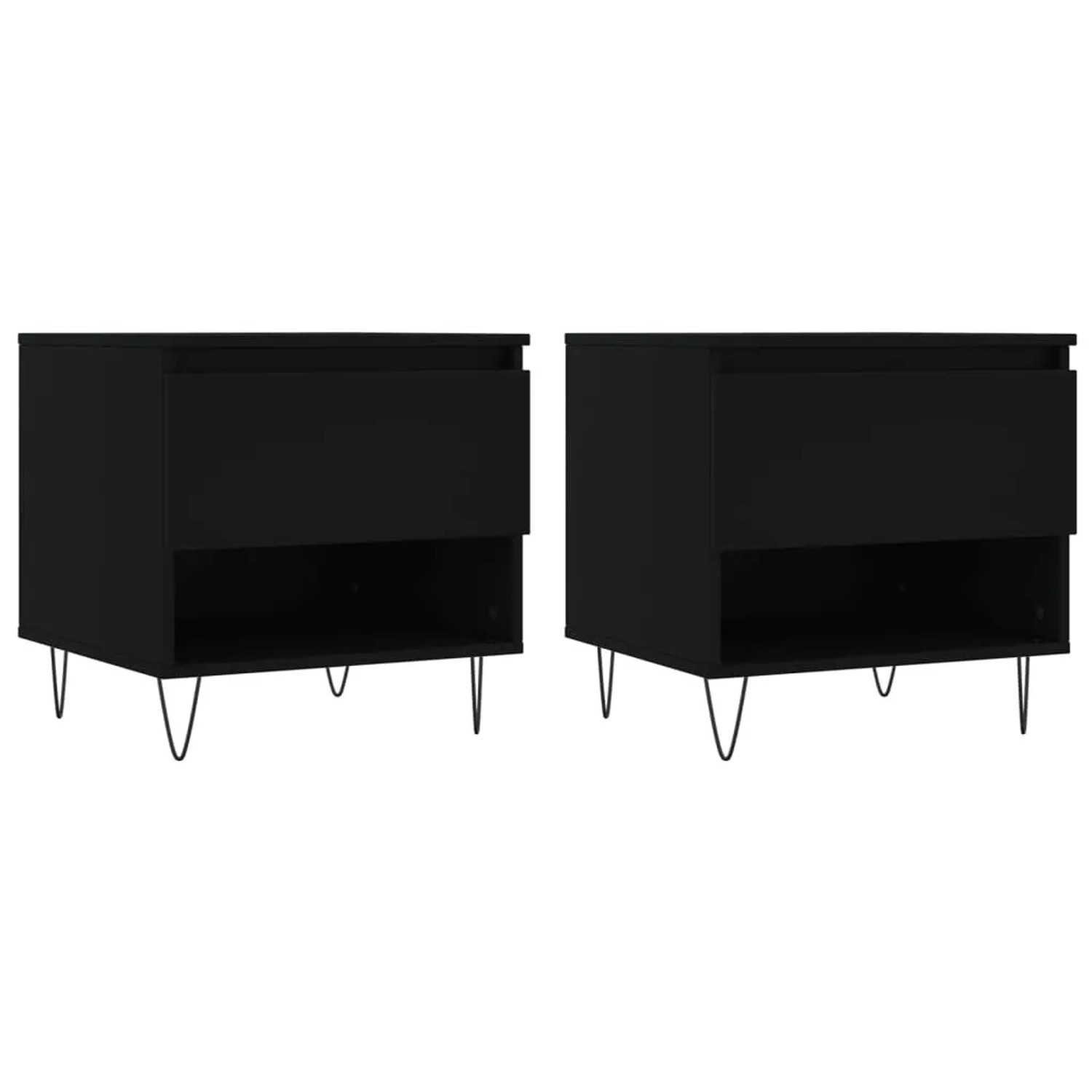Bild von vidaXL Couchtische 2 Stk. Schwarz 50x46x50 cm Holzwerkstoff Modell 3