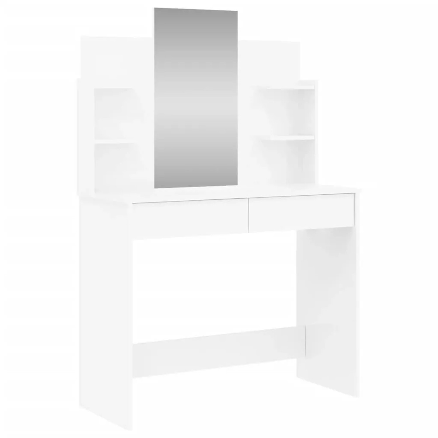 Bild von vidaXL Schminktisch, Frisiertisch mit Spiegel Hochglanz-Weiß 96x39x142 cm