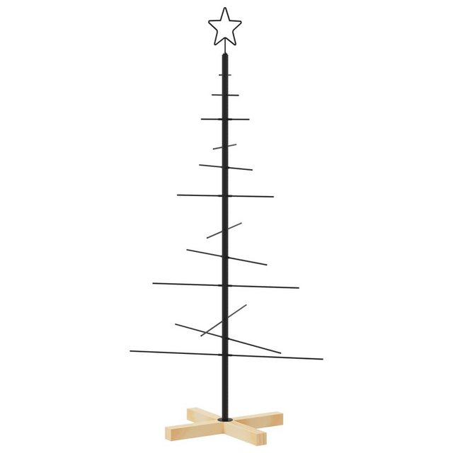 Bild von vidaXL Künstlicher Weihnachtsbaum Weihnachtsbaum Metall mit Holzständer Schwarz 120 cm