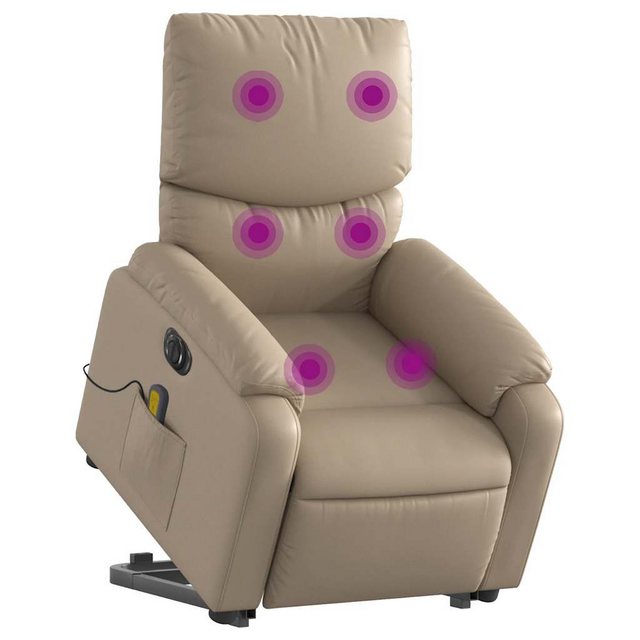 Bild von vidaXL Sessel Massagesessel mit Aufstehhilfe Elektrisch Cappuccino Kunstleder (1-St)