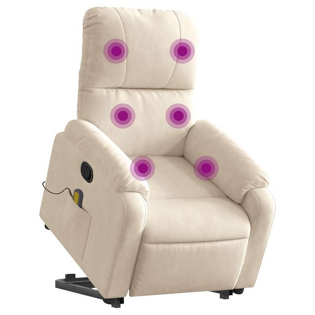 Bild von vidaXL Sessel Massagesessel mit Aufstehhilfe Beige Mikrofasergewebe (1-St)