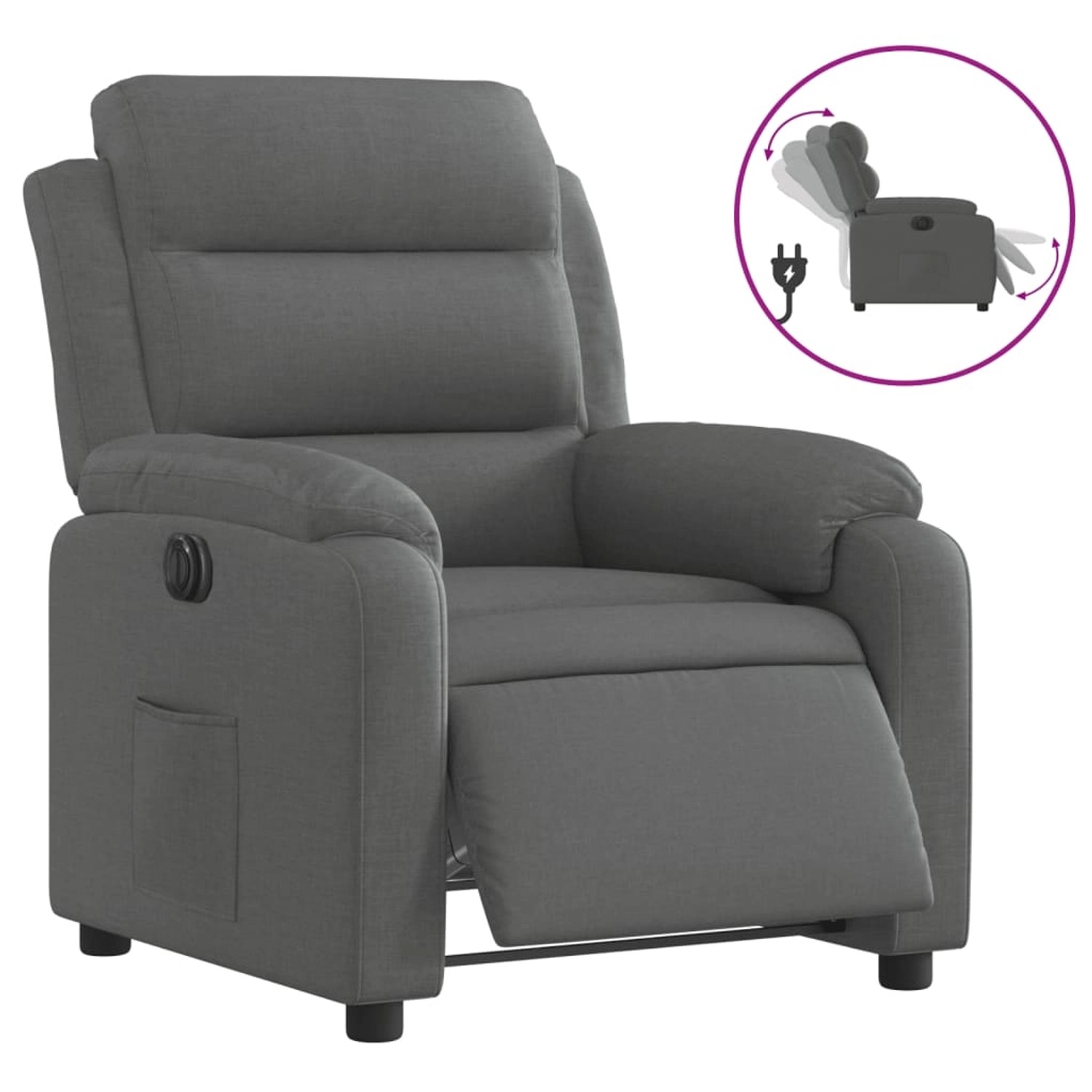 Bild von vidaXL Relaxsessel Elektrisch Dunkelgrau Stoff Modell 36