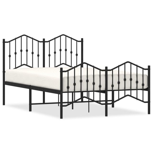Bild von vidaXL Bettgestell mit Kopf- und Fußteil Metall Schwarz 120x200 cm Modell 151927754