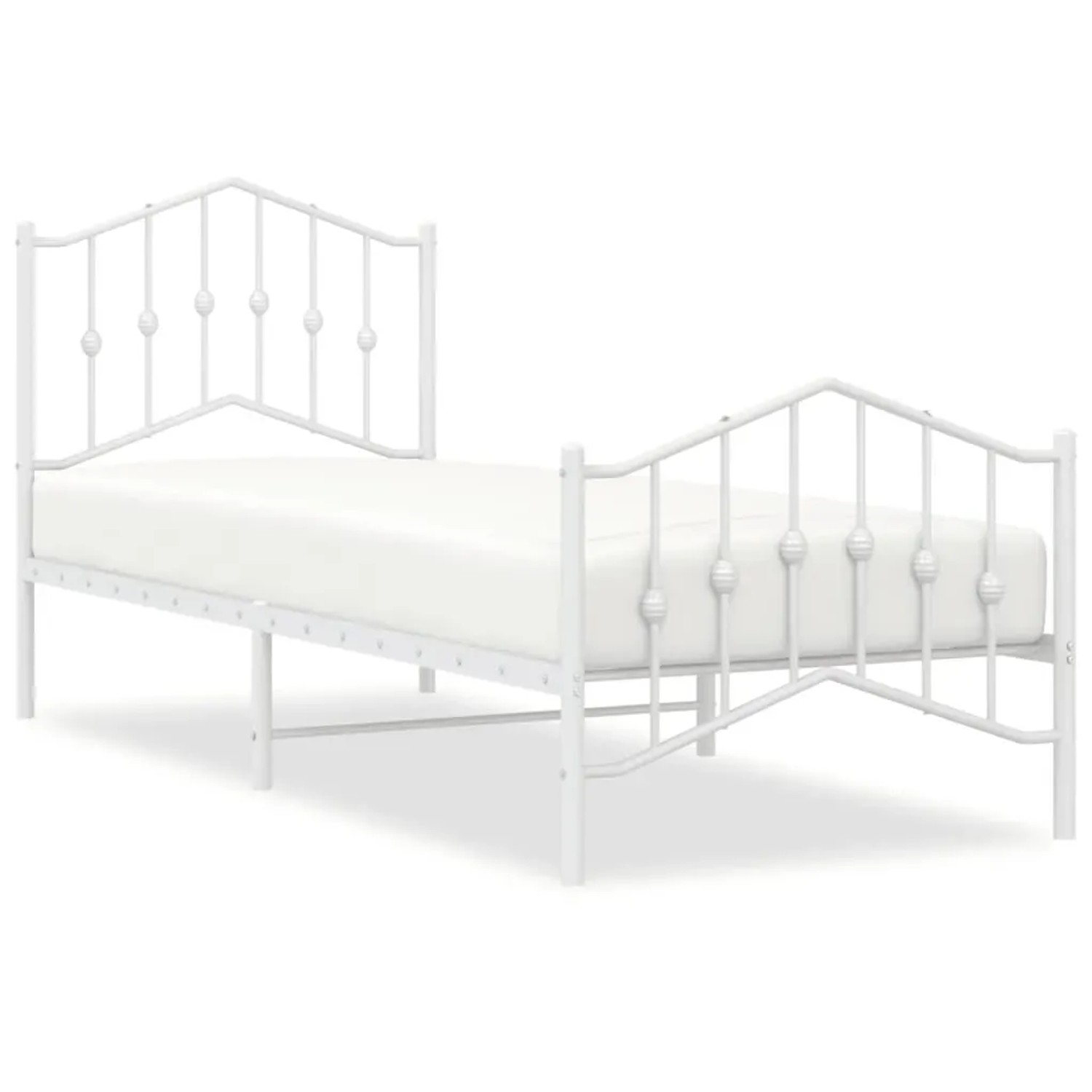 Bild von vidaXL Bettgestell mit Kopf- und Fußteil Metall Weiß 80x200 cm Modell 31925294