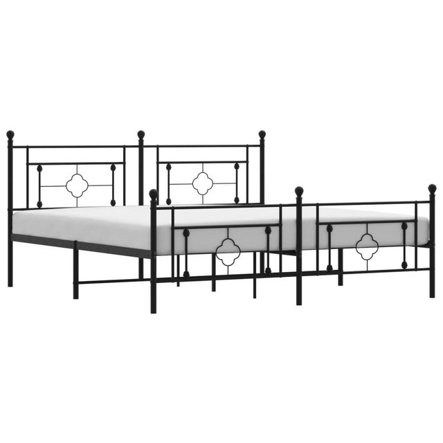 Bild von vidaXL Bettgestell mit Kopf- und Fußteil Metall Schwarz 180x200 cm Modell 41930153