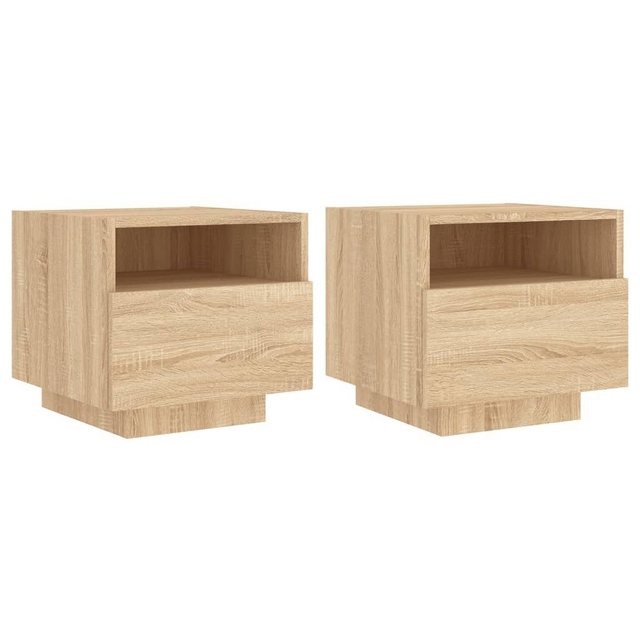 Bild von VidaXL, Nachttisch, Nachttische mit LED-Leuchten 2 Stk. Sonoma Eiche 40x39x37 (40 x 39 x 37 cm)