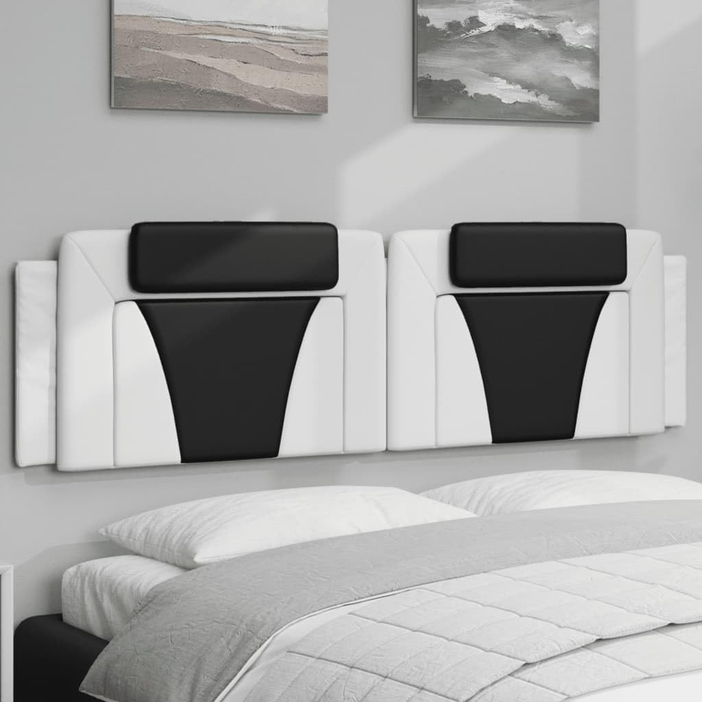 Bild von vidaXL Kopfteil Kopfteil-Kissen Weiß und Schwarz 180 cm Kunstleder, (1 St)