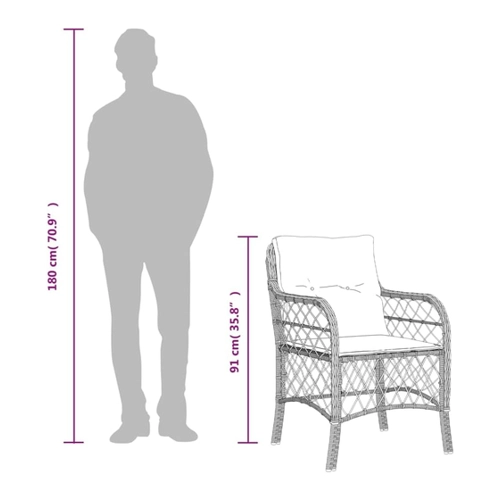 Bild von vidaXL 9-tlg Garten-Essgruppe mit Kissen Grau Poly Rattan Modell 24