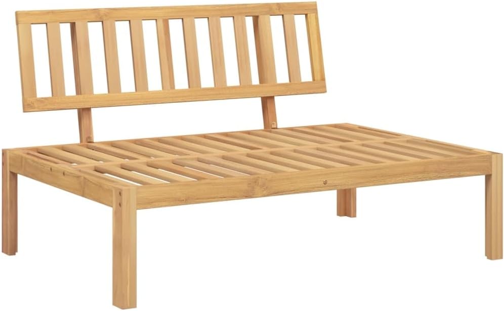 Bild von vidaXL Mittelsofas, Gartenpalette, 2 Stück und Kissen aus Akazienholz, Gartensofa, Gartensitz, Outdoor-Sofa