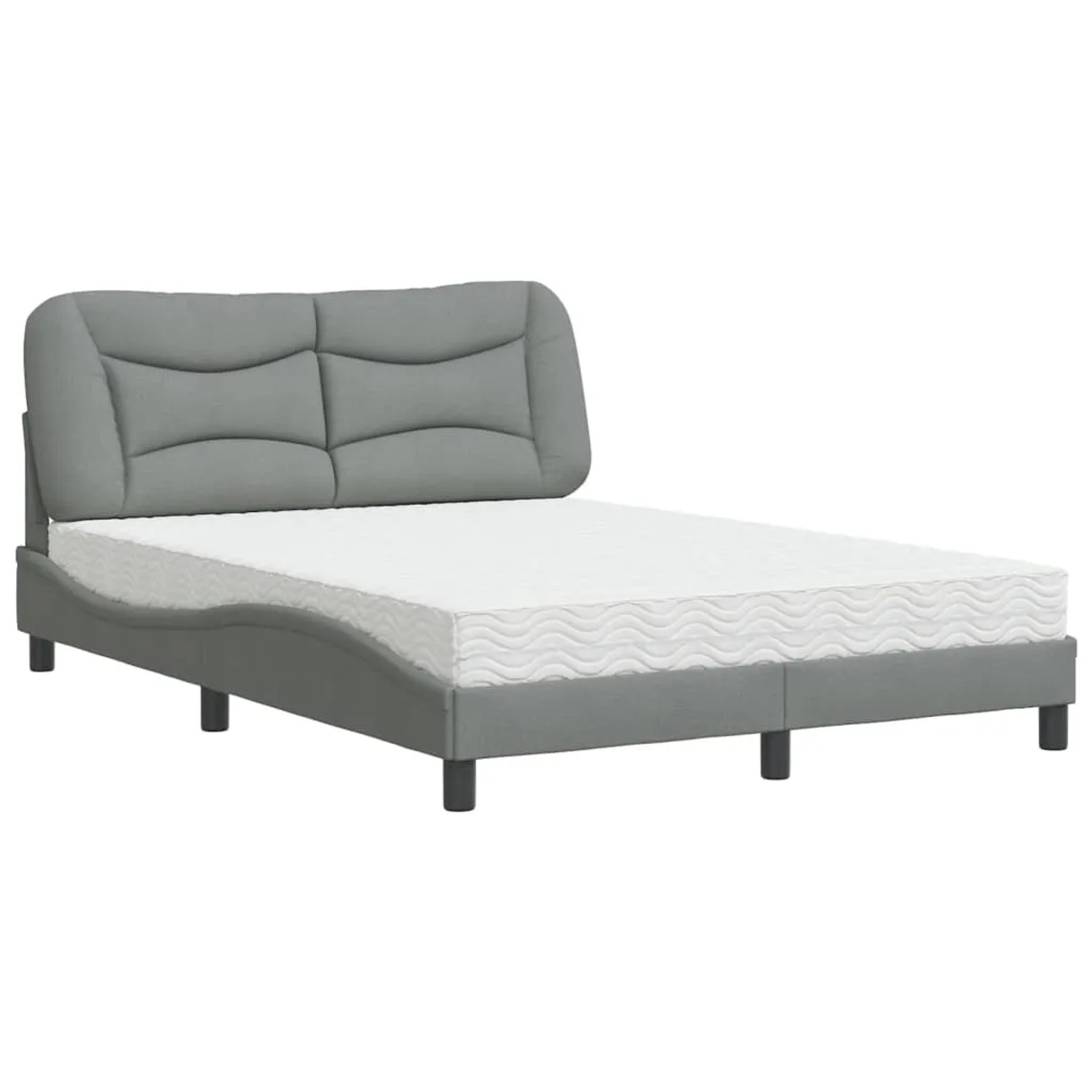 Bild von vidaXL Bett mit Matratze Hellgrau 140x190 cm Stoff2008041