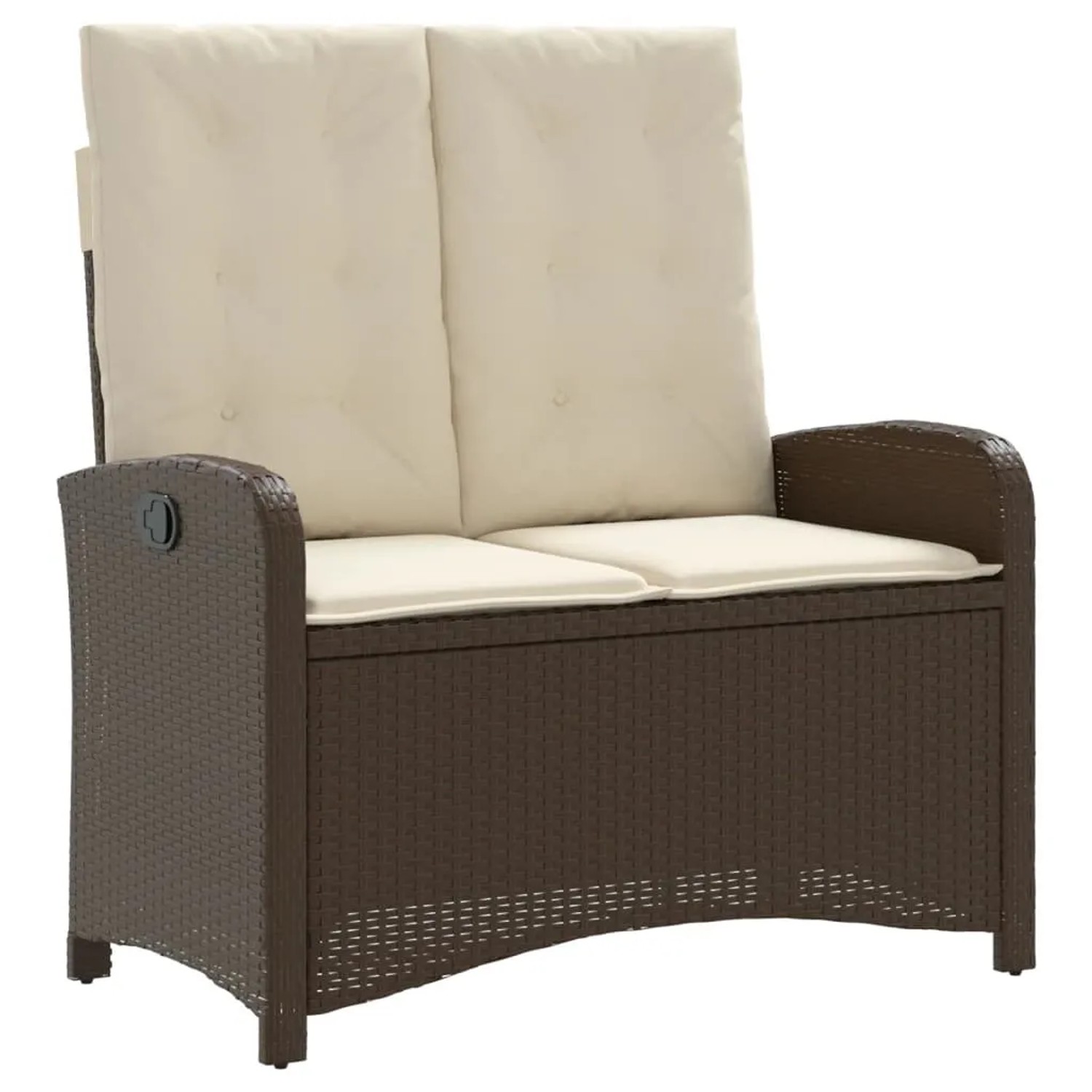 Bild von VidaXL Gartenbank  Poly Rattan Verstellbar mit Kissen Braun