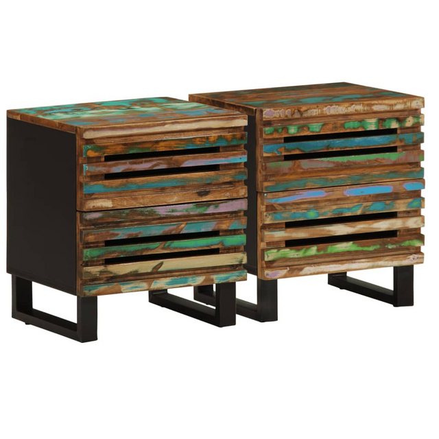 Bild von vidaXL Nachttisch Nachttische 2 Stk 40x33x46 cm Altholz Massiv