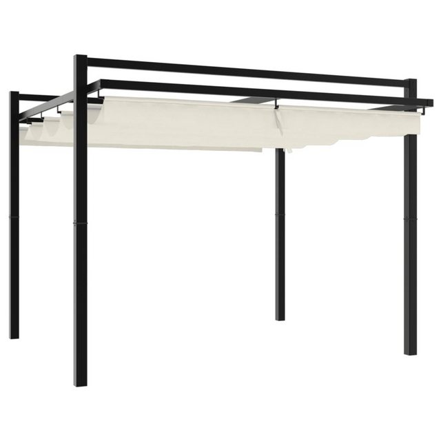 Bild von vidaXL Partyzelt Gartenpavillon mit ausziehbarem Dach Creme 3x3 m Aluminium