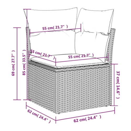 Bild von vidaXL Garten Sofagarnitur mit Kissen 4-TLG. – Elegante Gartenmöbel für jede Gelegenheit