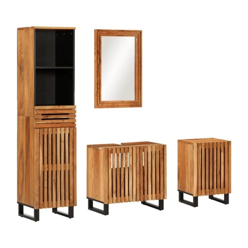 Bild von vidaXL Badezimmer-Set 4-tlg. Badmöbel-Set Massivholz Akazie