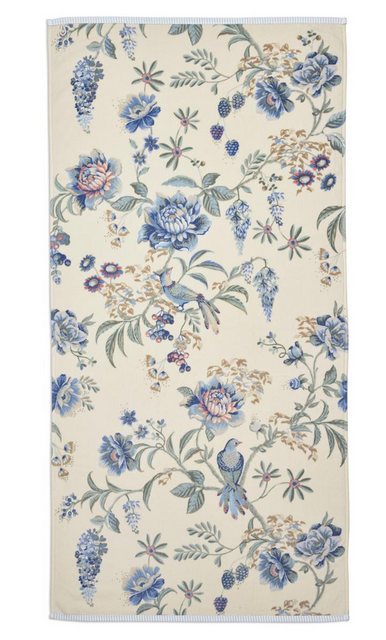 Bild von PIP Studio Duschtuch Badetuch Secret Garden White Blue 70x140 cm Blumenranke Blüten