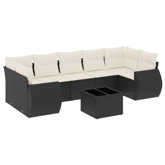 Bild von vidaXL 8-tlg Garten-Sofagarnitur mit Kissen Schwarz Poly Rattan Modell 230