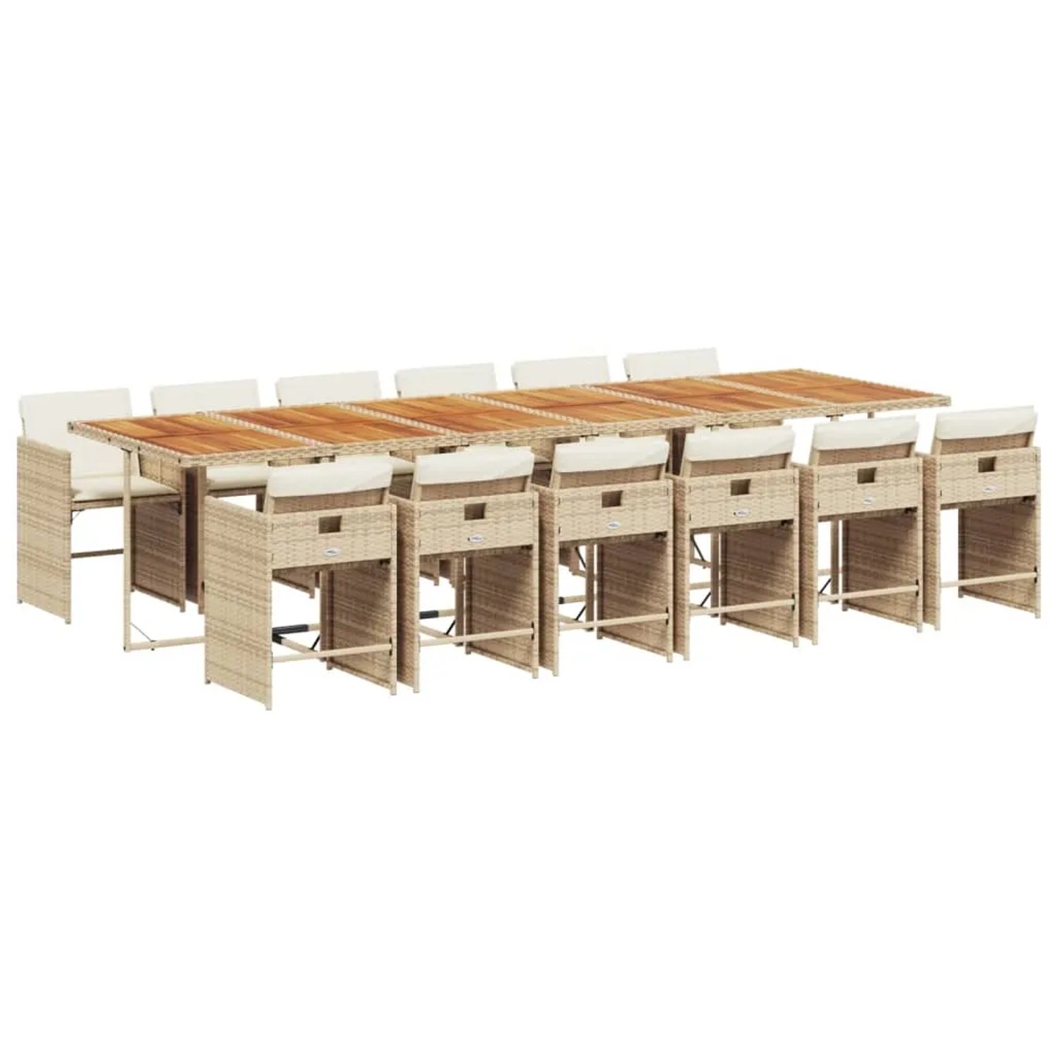 Bild von vidaXL 13-tlg Garten-Essgruppe mit Kissen Beige Poly Rattan Modell 3
