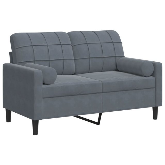 Bild von vidaXL 2-Sitzer-Sofa mit Zierkissen Dunkelgrau 120 cm Samt 2145304