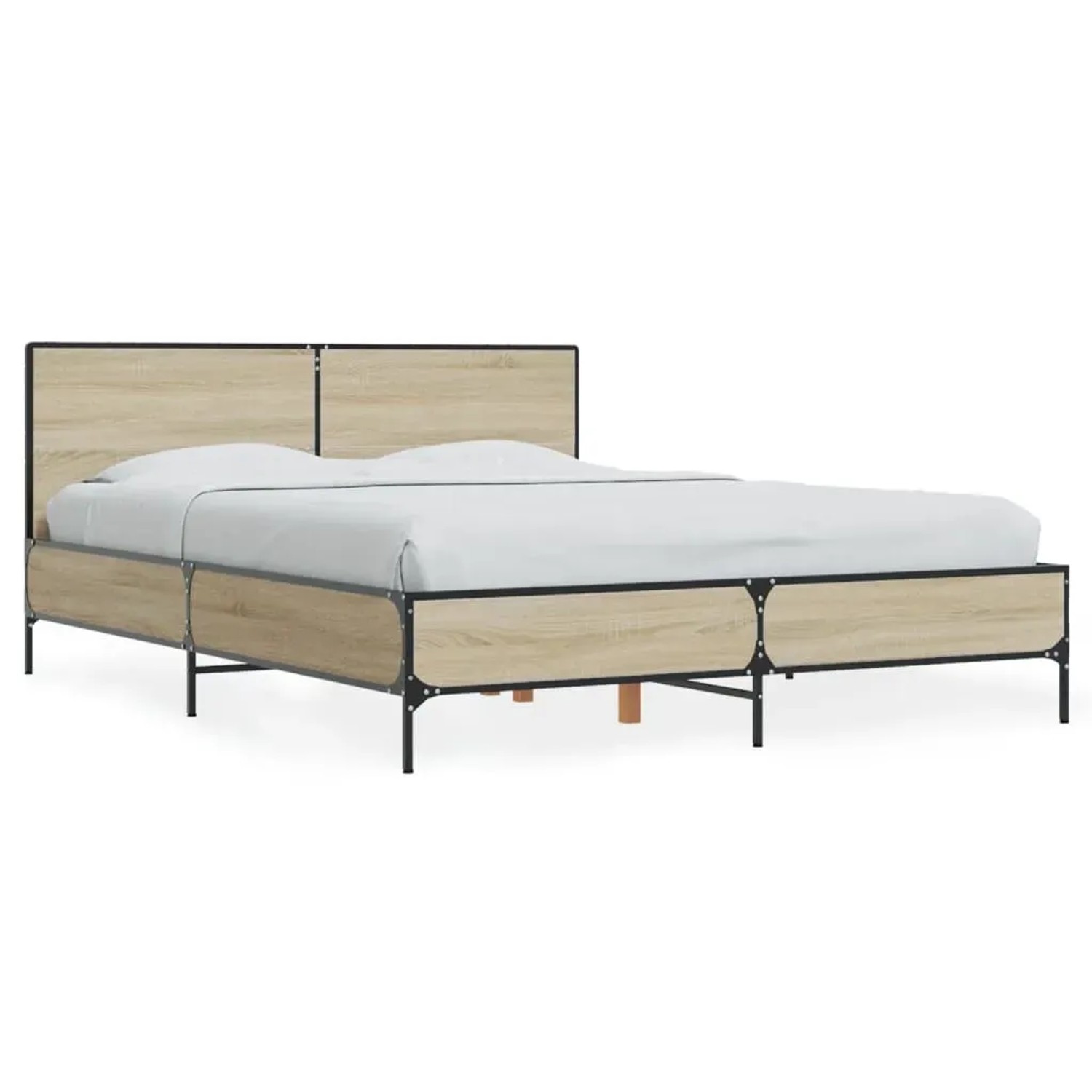 Bild von vidaXL Bettgestell Sonoma-Eiche 120x190 cm Holzwerkstoff und Metall2008177
