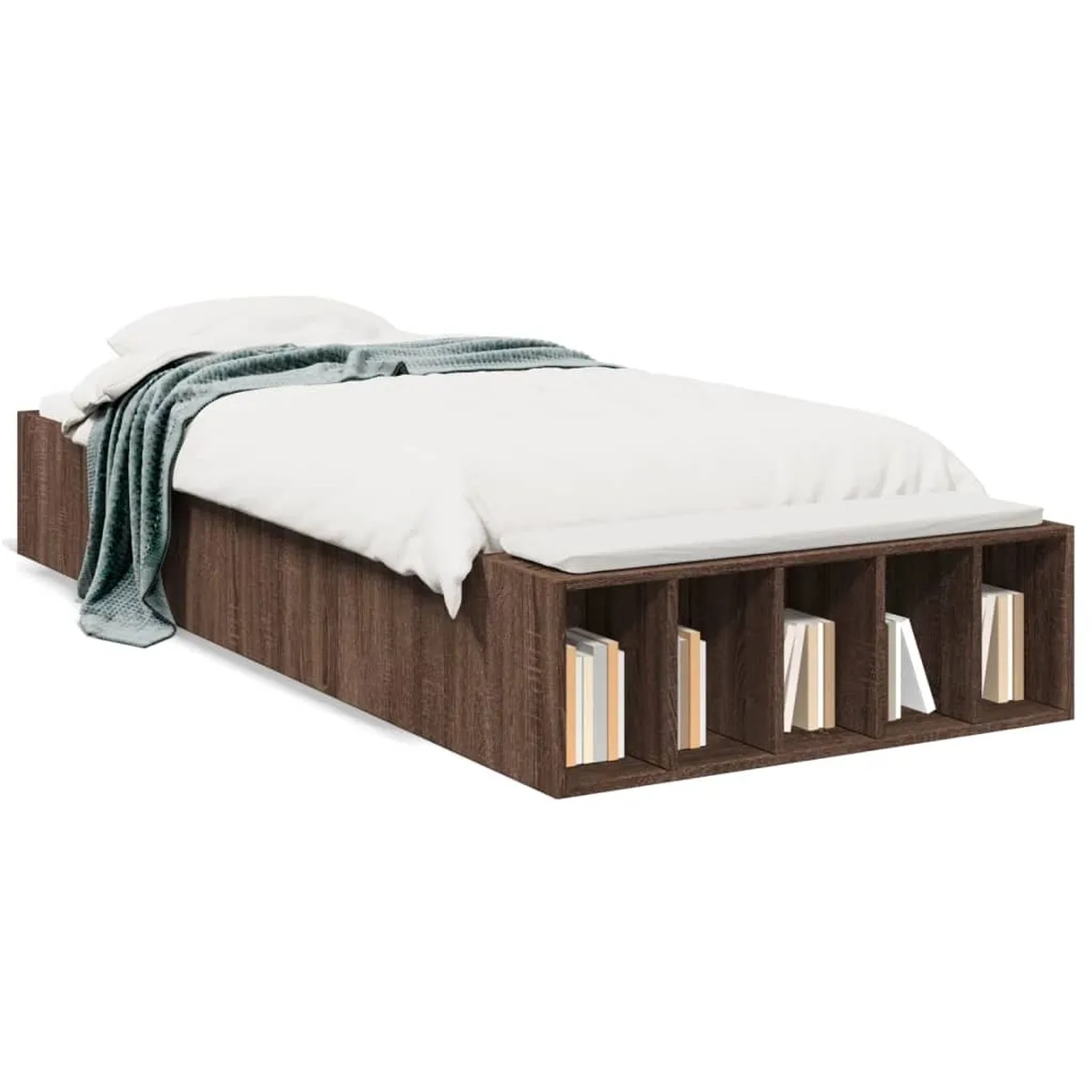 Bild von vidaXL Bettgestell Braun Eichen-Optik 90x200 cm Holzwerkstoff Modell 42009274