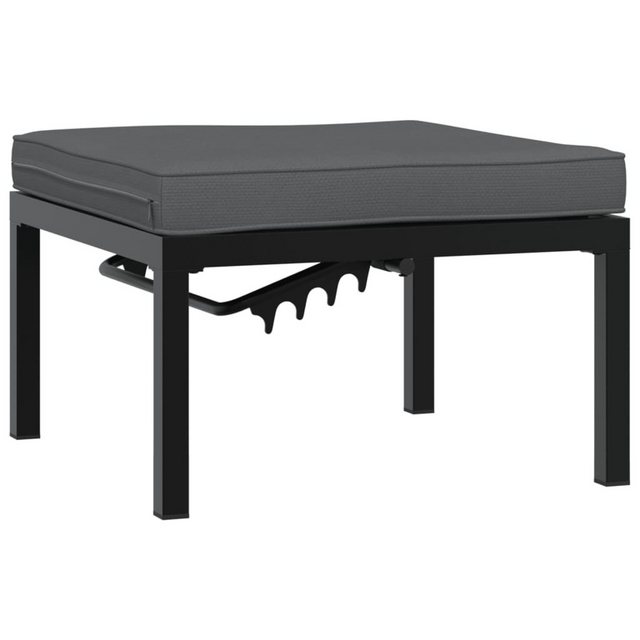 Bild von vidaXL Hocker Gartenhocker mit Kissen Schwarz Aluminium (1 St)