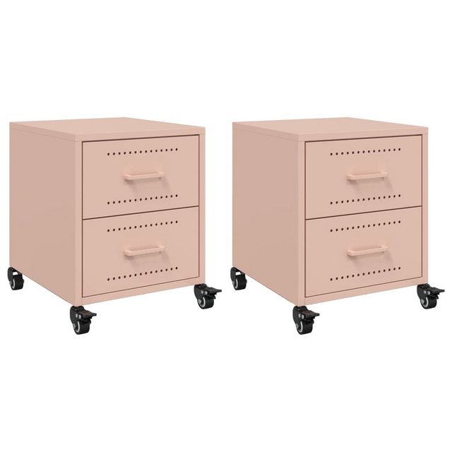 Bild von vidaXL Nachttisch Nachttische 2 Stk Rosa 36x39x43,5 cm Stahl