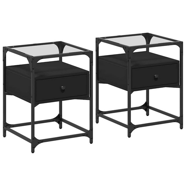 Bild von vidaXL Nachttisch Nachttische 2 Stk. Schwarz 40x40x55 cm Holzwerkstoff (2-St)