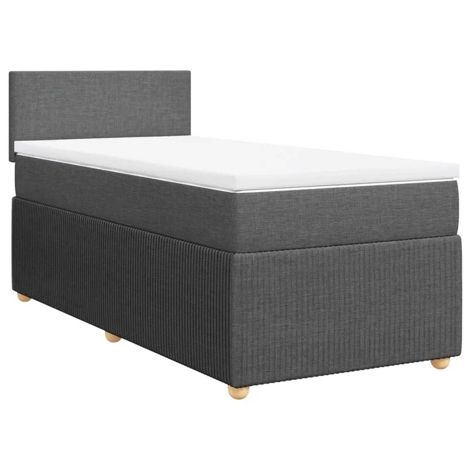 Bild von vidaXL Boxspringbett, Boxspringbett mit Matratze Dunkelgrau 90x190 cm Stoff
