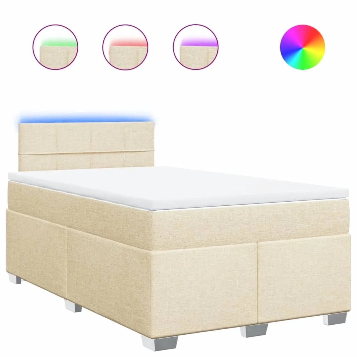 Bild von VidaXL, Bett, Bo x springbett mit Matratze 120 x 200 cm Stoff (120 x 200 cm)