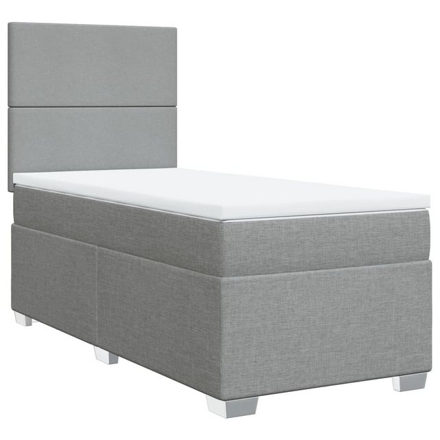Bild von vidaXL Boxspringbett mit Matratze Hellgrau 80x200 cm Stoff2101654