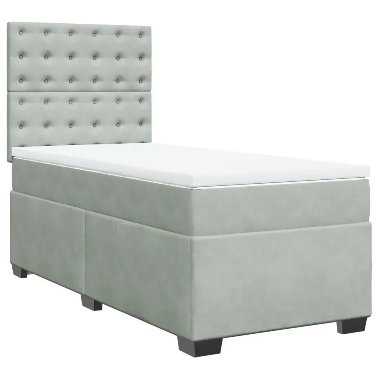Bild von vidaXL Boxspringbett mit Matratze Hellgrau 90x190 cm Samt2099311