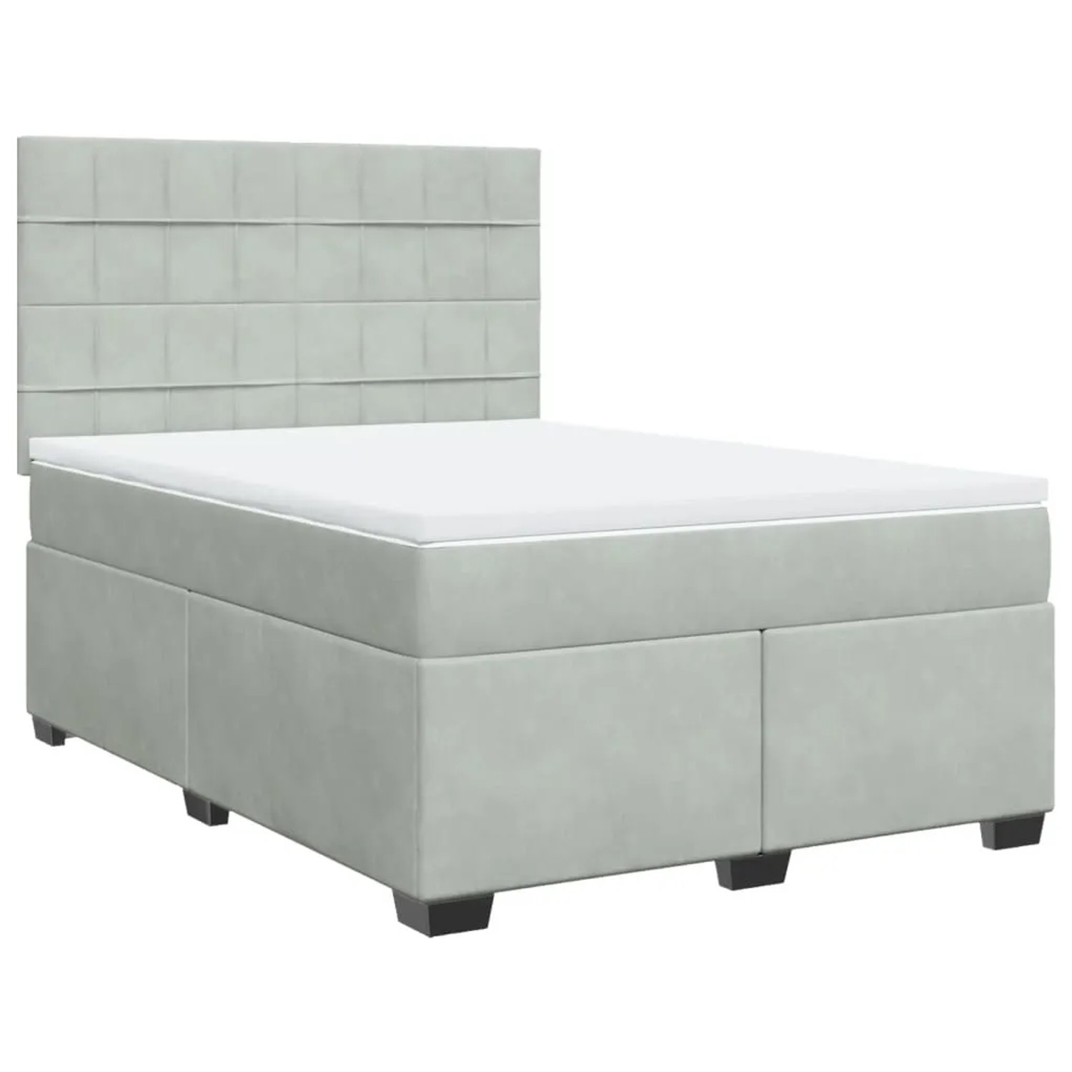 Bild von vidaXL Boxspringbett mit Matratze Hellgrau 160x200 cm Samt2103609