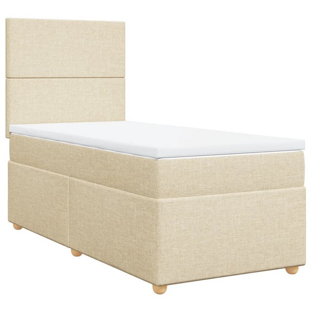 Bild von vidaXL Boxspringbett mit Matratze Creme 80x200 cm Stoff2105629