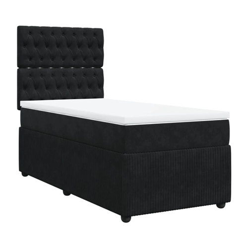 Bild von vidaXL Boxspringbett mit Matratze Schwarz 100x200 cm Samt