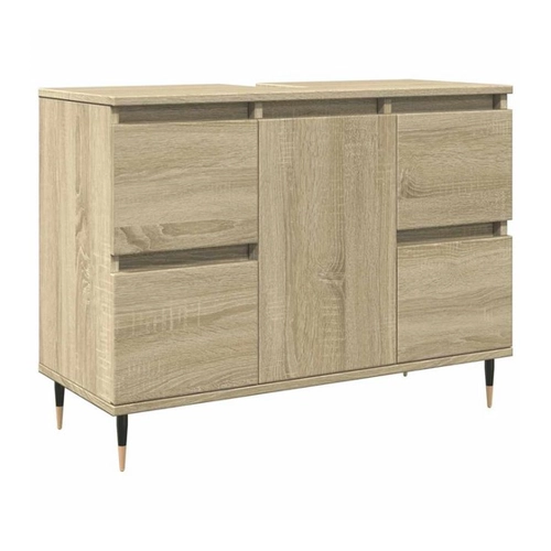 Bild von vidaXL Badezimmer-Set Badschrank Sonoma-Eiche 80x33x60 cm