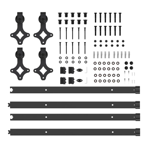 Bild von VidaXL Schiebetürbeschlag-Set 152,5 cm Stahl Schwarz