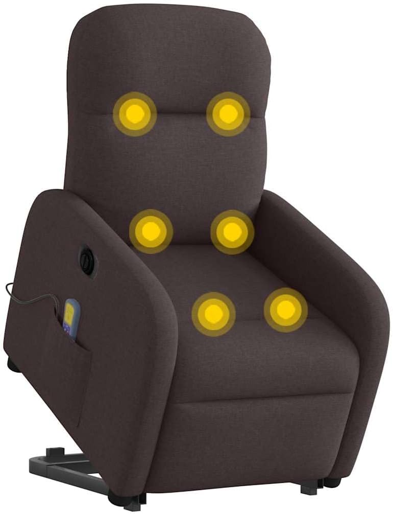 Bild von vidaXL Sessel Elektrischer Massagesessel mit Aufstehhilfe Dunkelbraun Stoff (1-St)