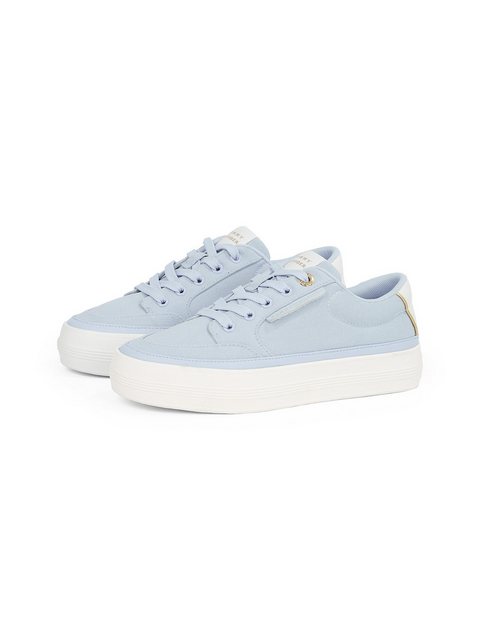 Bild von Tommy Hilfiger Plateausneaker »ESSENTIAL VULC TEXTILE SNEAKER«, Freizeitschuh, Halbschuh, Schnürschuh mit goldfarbenen Details