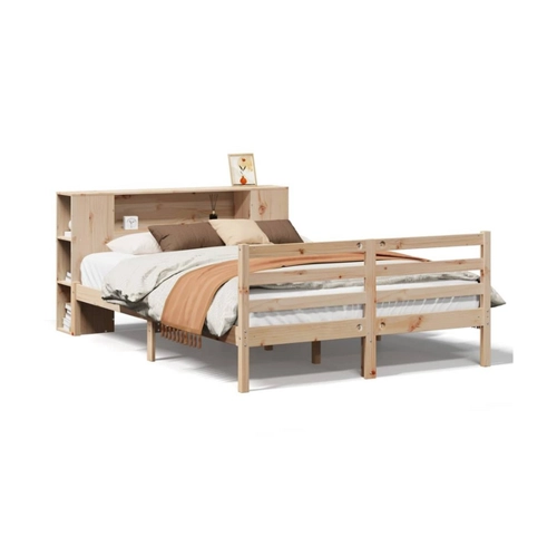 Bild von vidaXL Massivholzbett mit Regal - 150x200 cm Kiefernholz