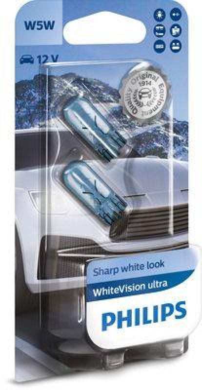 Bild von PHILIPS Glühlampe, Blinkleuchte WhiteVision ultra Glassockellampe 12961WVUB2  VW,AUDI,MERCEDES-BENZ,Golf IV Schrägheck (1J1),Golf V Schrägheck (1K1)