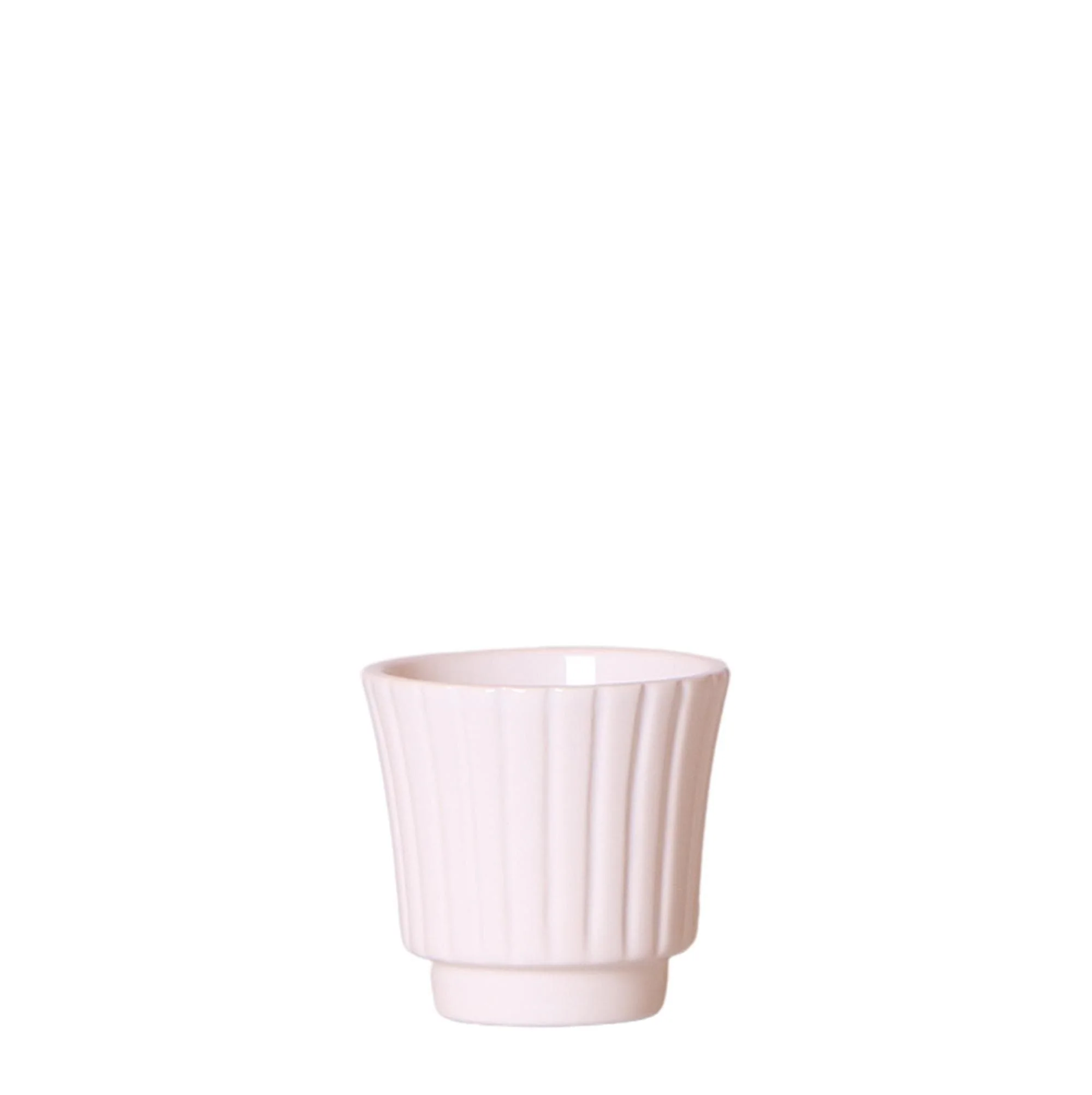 Bild von Kolibri Home | Retro Eleganz Blumentopf - Weißer Keramik-Ziertopf im Rillendesign - Ø6cm